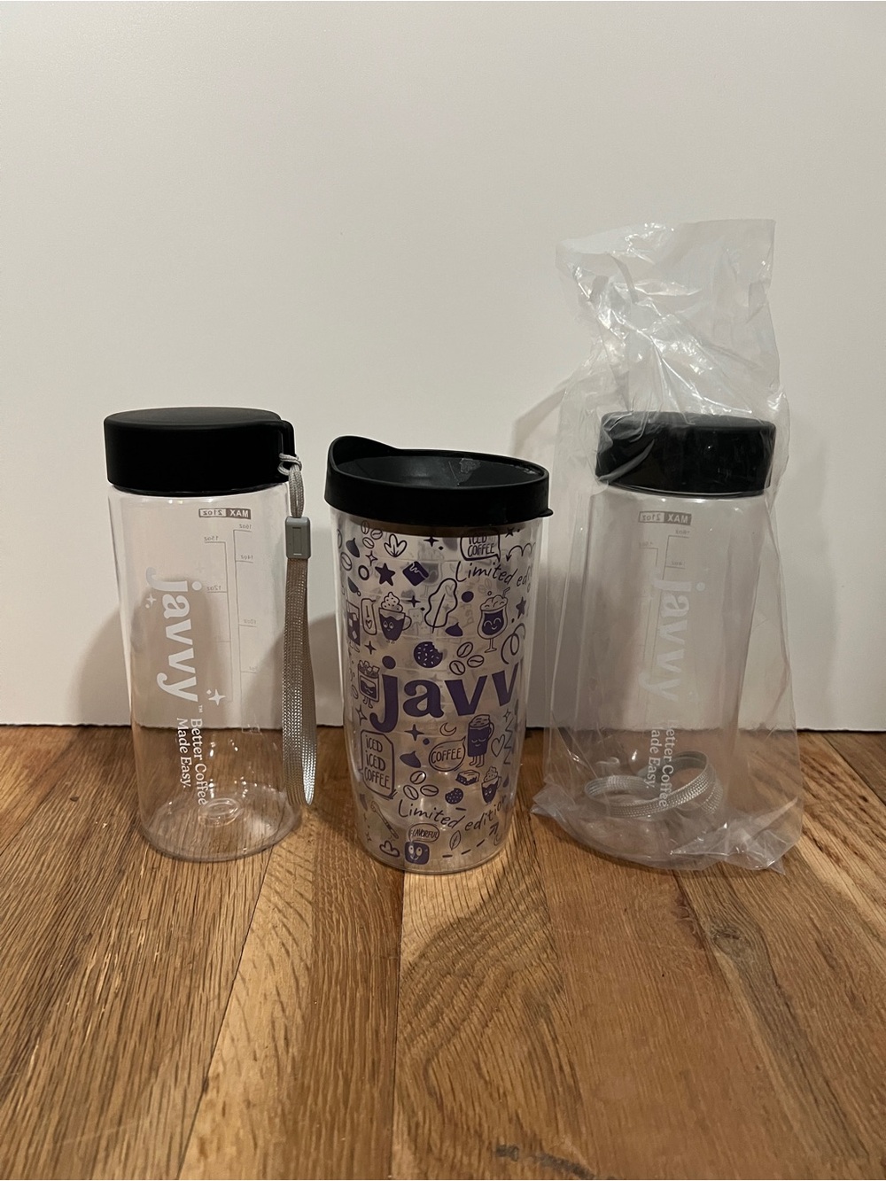 3 Javvy Drinking Vessels for Water or Coffee Set Lot